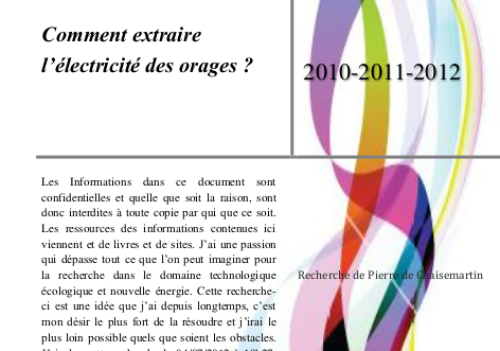 Page de couverture du projet de recherche sur les orages